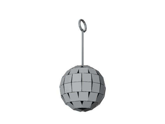 With clamp: mirror-ball-0200
