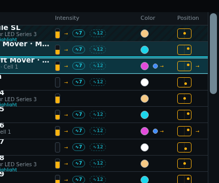 Fixture sheet Icon-only compact mode