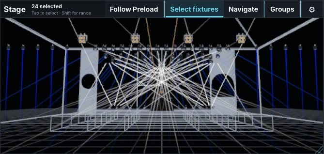 Control Stage wireframe and beam direction guidelines