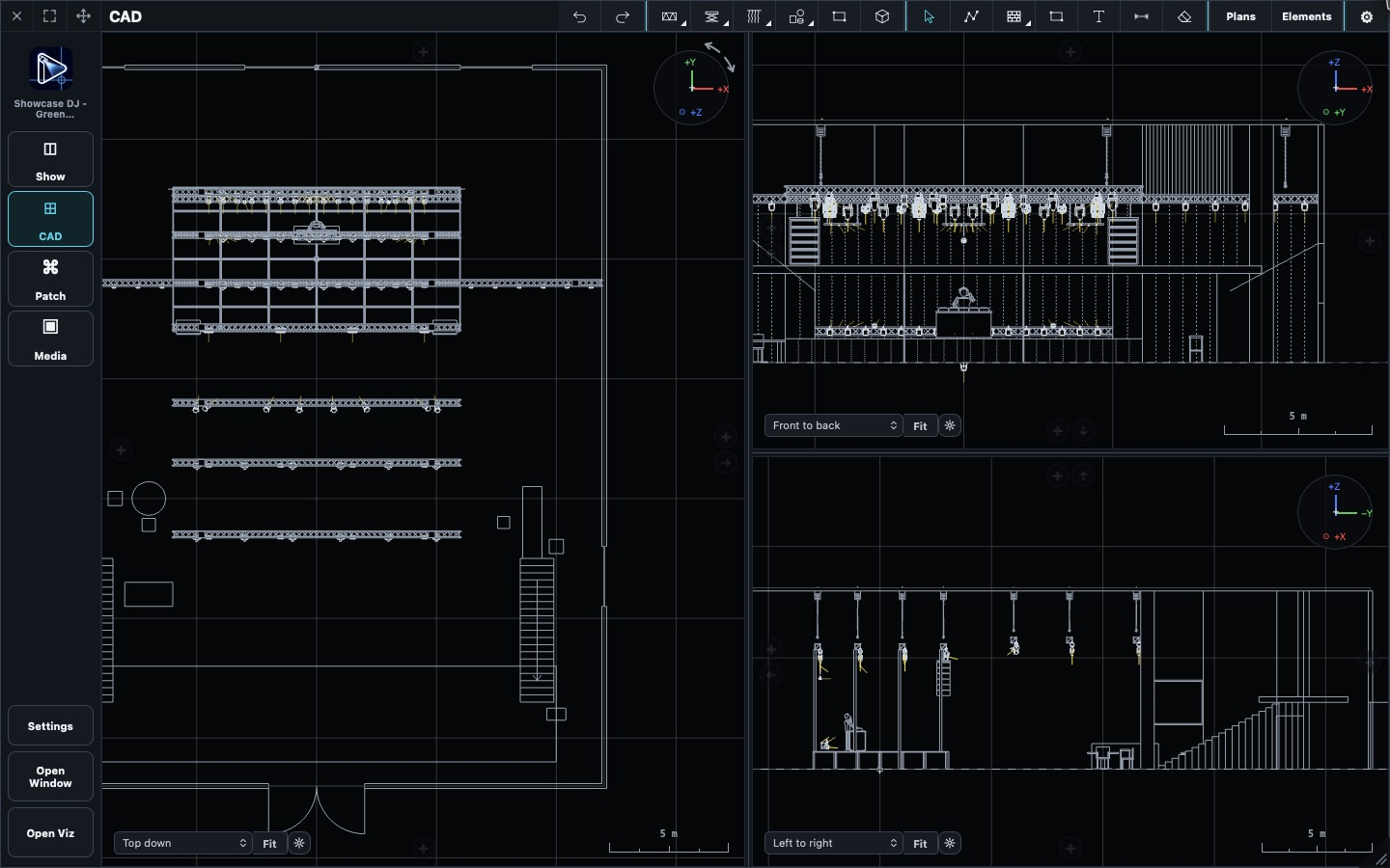 Architect CAD with rig views and Placement controls
