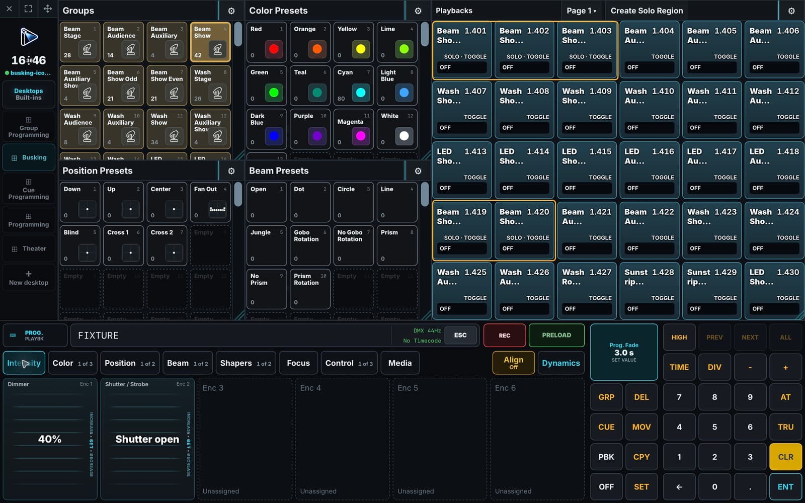 Dynamic Screen Layouts: Arrange your workspace around the way you program and run the show.